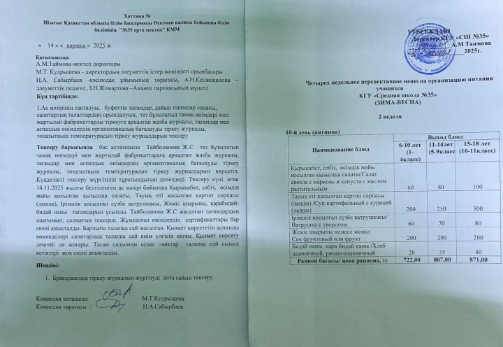 Бракераждық комиссиясы  отырысының №4 Хаттамасы